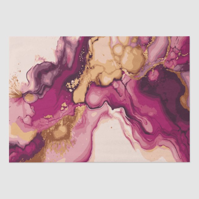 Magenta und Gold-Aquarellstrich 7 Seidenpapier (Vorderseite)