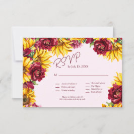 Magenta und Golden Yellow Wedding QR Code UAWG RSVP Karte