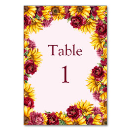 Magenta und Golden Yellow Wedding Tischnummer