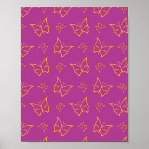Magenta und Goldenrod Butterfly Nature Print Poster