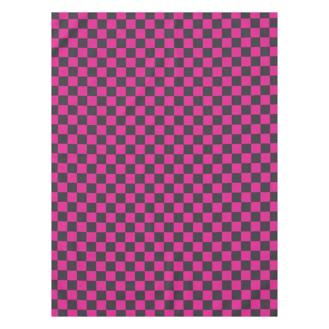 Magenta- und Rauch-Karo-Muster Tischdecke (Vorderseite)