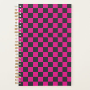 Magenta- und Rauch-Karo-Schachbrettmuster Planer