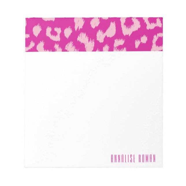 Magenta und rosa Leopard drucken Notepad Notizblock (Vorderseite)