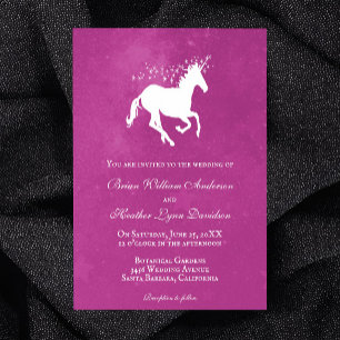 Magenta Unicorn Faire-part de mariage