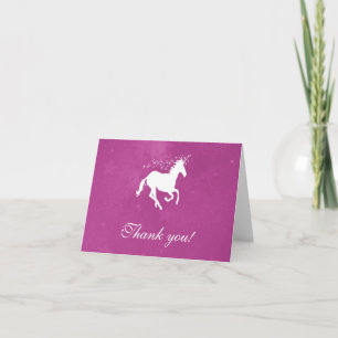 Magenta Unicorn Mariage Merci Cartes
