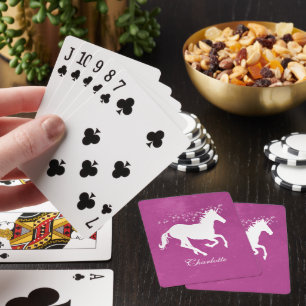 Magenta Unicorn Personalisierte Spielkarten