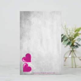 Magenta Valentine Hearts Papeterie personnalisée