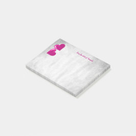 Magenta Valentine Hearts Personalisiert Notes Post-it Klebezettel