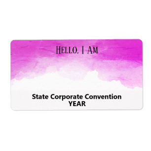 Magenta Watercolor Custom Group Paper Name Tag