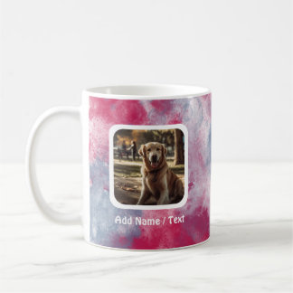 Magenta Watercolor Splash & Spritzer Foto Tasse