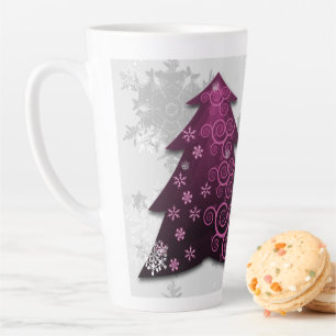 Magenta Weihnachtsbaum Latte Tasse