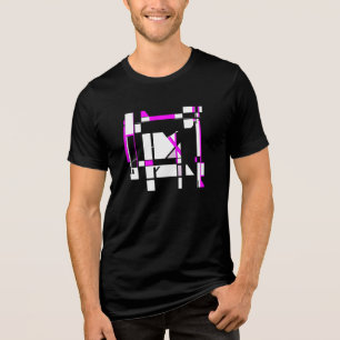 Magenta White Art Gameboard Geometric MCM inspirie Tri-Blend Shirt