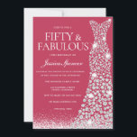 Magenta & White Fifty & Fabulous 50. Geburtstag Einladung<br><div class="desc">Magenta & White Fifty & Fabulous 50. Geburtstag Einladung als digitaler Download verfügbar. Entsprechende Artikel und Varianten der Einladungen finden Sie unten in der Sammlung oder in unserem Nest- und Nestladen</div>