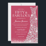 Magenta & White Fifty & Fabulous 50. Geburtstag Einladung<br><div class="desc">Magenta & White Fifty & Fabulous 50. Geburtstag Einladung als digitaler Download verfügbar. Entsprechende Artikel und Varianten der Einladungen finden Sie unten in der Sammlung oder in unserem Nest- und Nestladen</div>