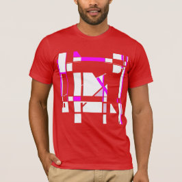 Magenta White Gameboard Abstrakt Geometric Design T-Shirt