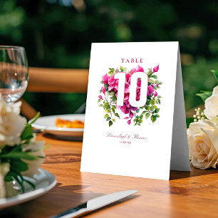 Magenta Wilde Rosen Hochzeit  Tischaufsteller