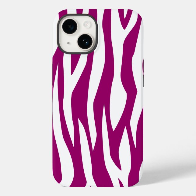 Magenta Zebra Print Case-Mate iPhone Hülle (Rückseite)