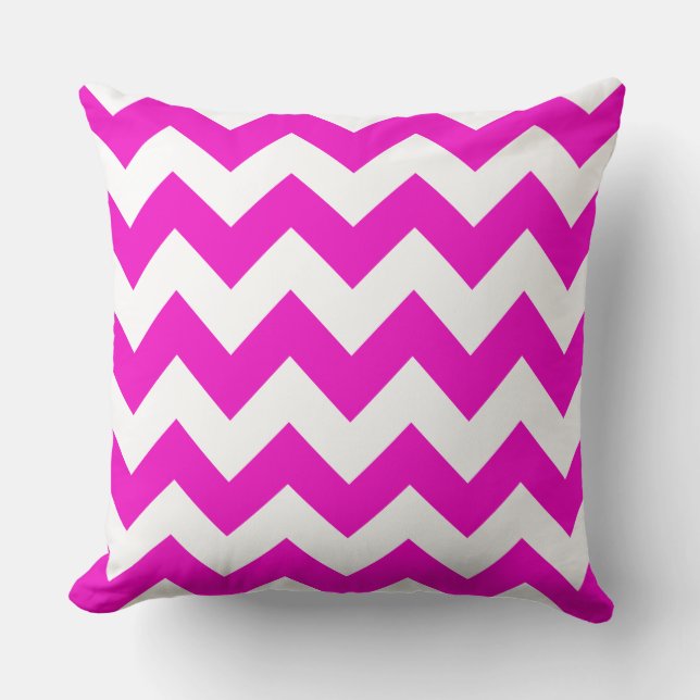 Magenta Zig Zag Streifenkissen Kissen (Vorderseite)