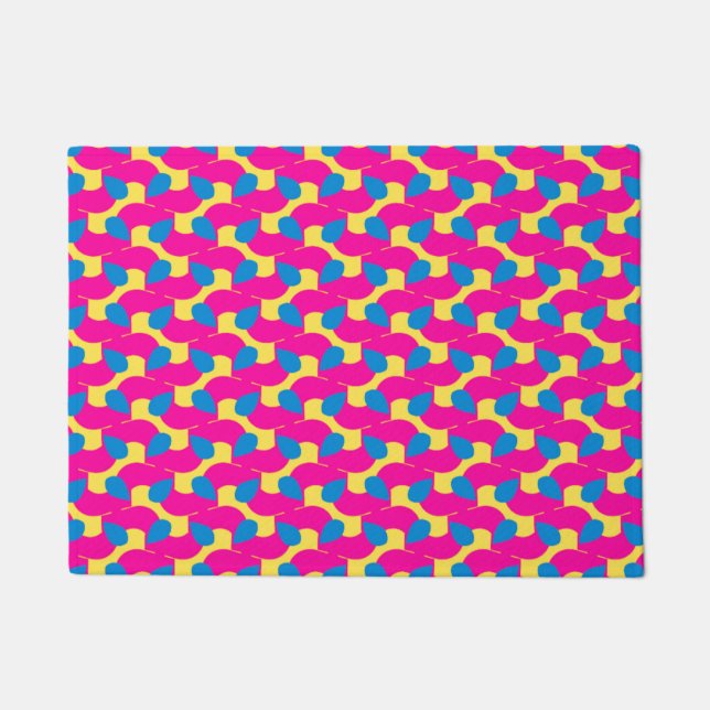 Magentarote, blaue und gelbe Fußmatte (Vorderseite)