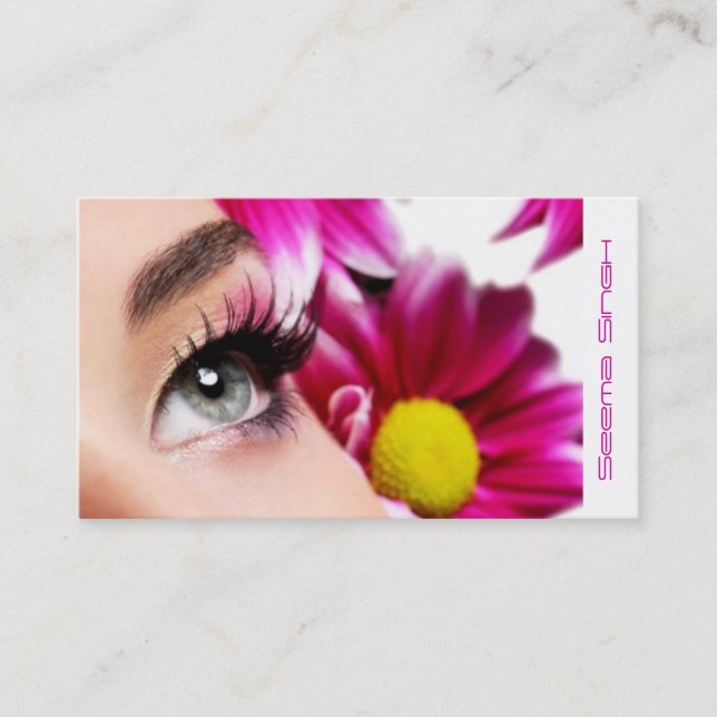 Magentarote Blumen-Make-upkünstlerkosmetik Visitenkarte (Vorderseite)