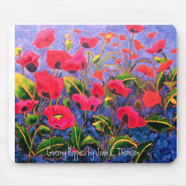Magentarote Mohnblumen Mousepad (Vorne)