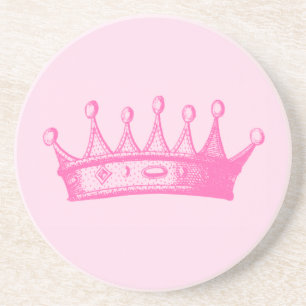 Magentarote Prinzessin Crown auf rosa Hintergrund Untersetzer