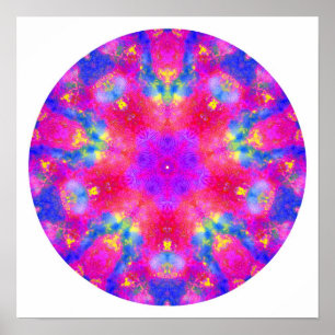 "Magentarote u. blaue Mandala-" Plakat-Druck Poster