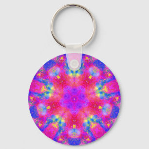 Magentaroter u. blauer Mandala-Schlüsselanhänger Schlüsselanhänger