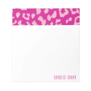 Magentaroter und rosa Leopard-Druck-Notizblock Notizblock
