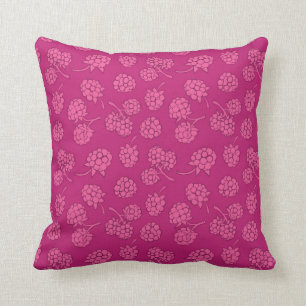 Magentarotes Beeren-Muster Kissen
