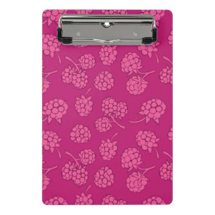 Magentarotes Beeren-Muster Mini Klemmbrett