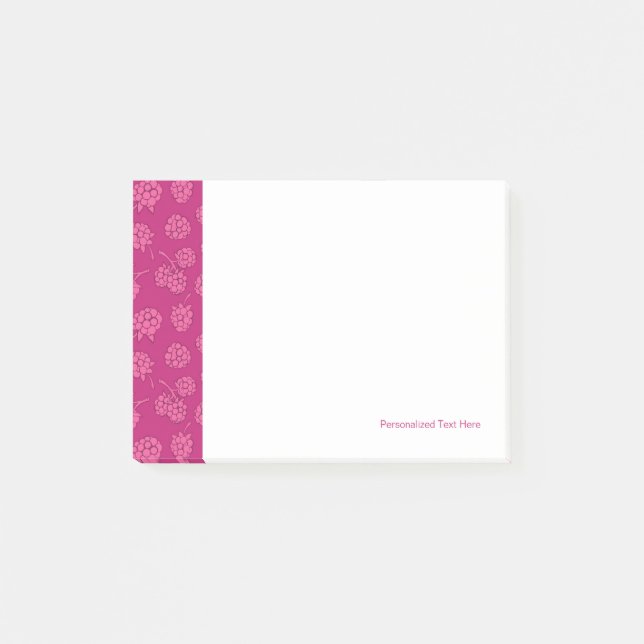 Magentarotes Beeren-Muster Post-it Klebezettel (Vorderseite)