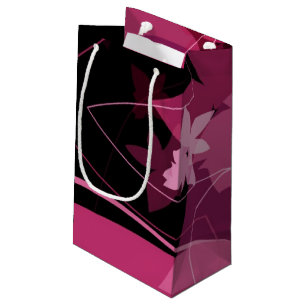 Magentarotes Blumenmuster Kleine Geschenktüte