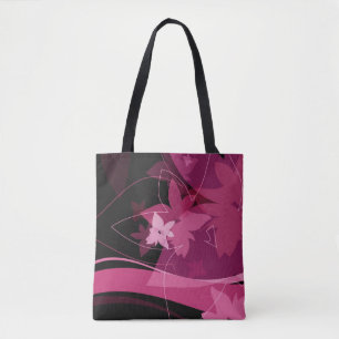 Magentarotes Blumenmuster Tasche