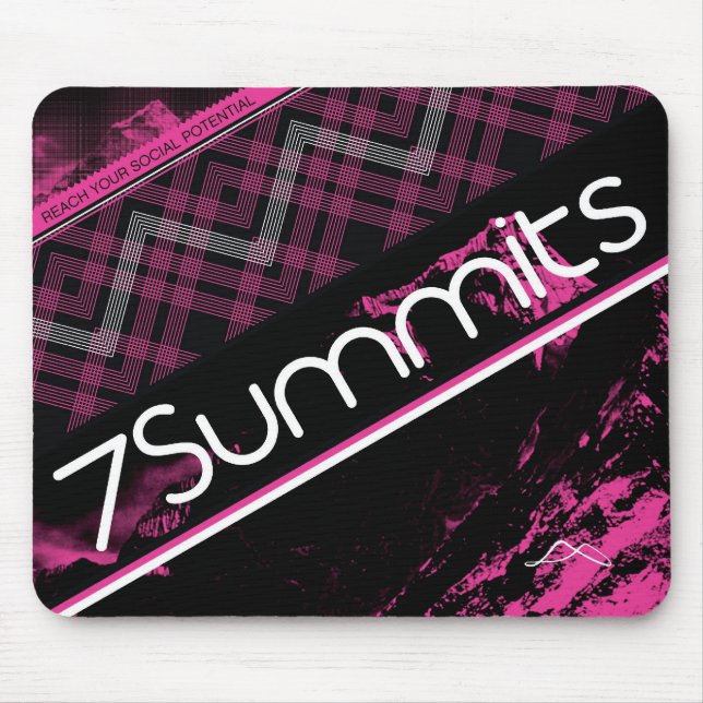 magentarotes kariertes 7Summits Mousepad (Vorne)