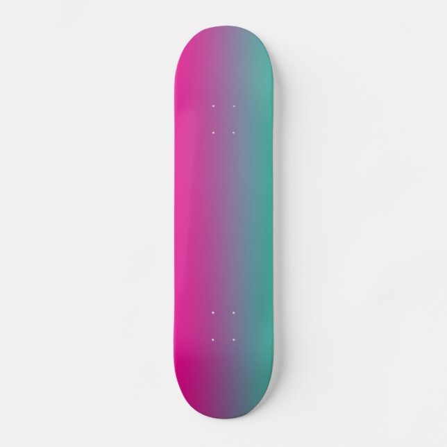 Magentarotes Lila und aquamarin Skateboard (Vorderseite)