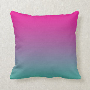 "Magentarotes lila und aquamarines Ombre" Kissen