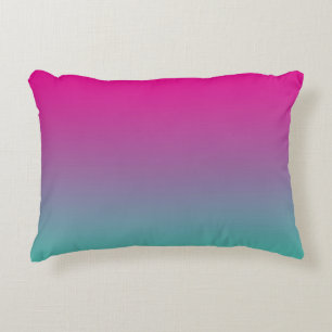 "Magentarotes lila und aquamarines Ombre" Zierkissen