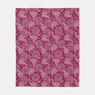 Magentley paisley Damask blumenorientiert ethnisch Fleecedecke
