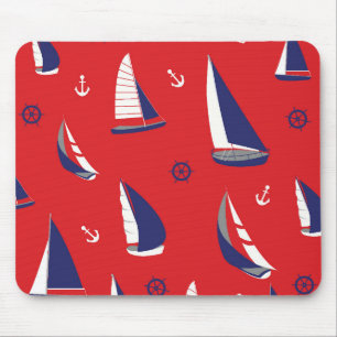 Mageres Segelboot-Muster Mousepad