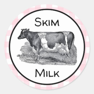 Magermilchetikett Runder Aufkleber