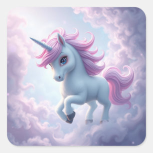 Magestic Einhorn-Aufkleber Quadratischer Aufkleber