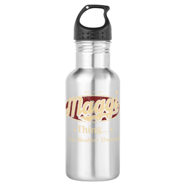 Maggi Flasche Name Geschenk Edelstahlflasche (Vorderseite)
