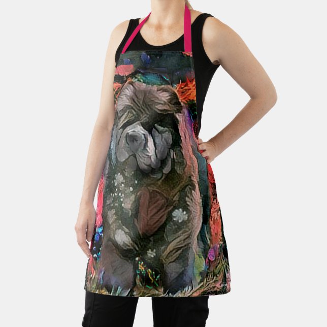 MAGGIE Black Chow All-Over Print Schürze (InSitu)