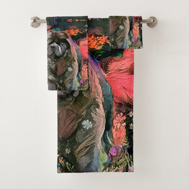 MAGGIE das Schwarz-Chow-TOWEL-SET Badhandtuch Set (Insitu)