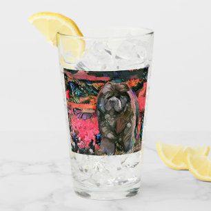 MAGGIE der Chow-Chow 16 Unze Glasentwurf Front u. Glas
