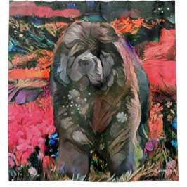 MAGGIE die schwarze Chow - Duschvorhang oder Anzei