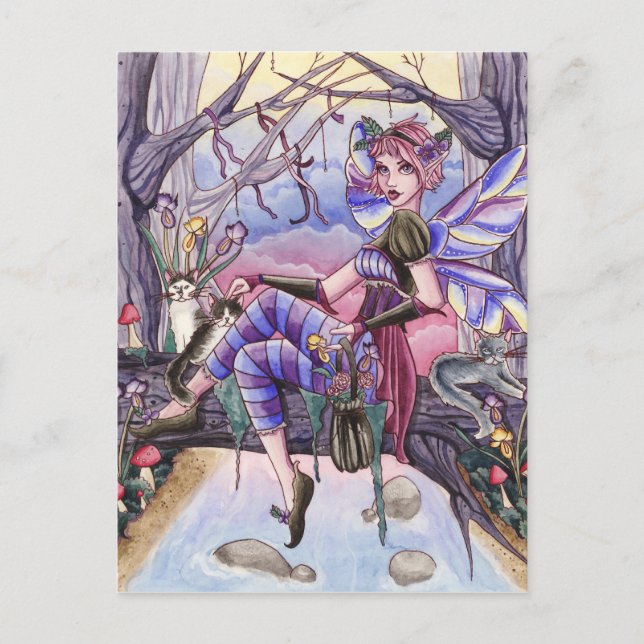 Maggie - Fairy and Cat Postcard Postkarte (Vorderseite)