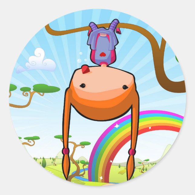 Maggie Longstocking Runder Aufkleber (Vorderseite)