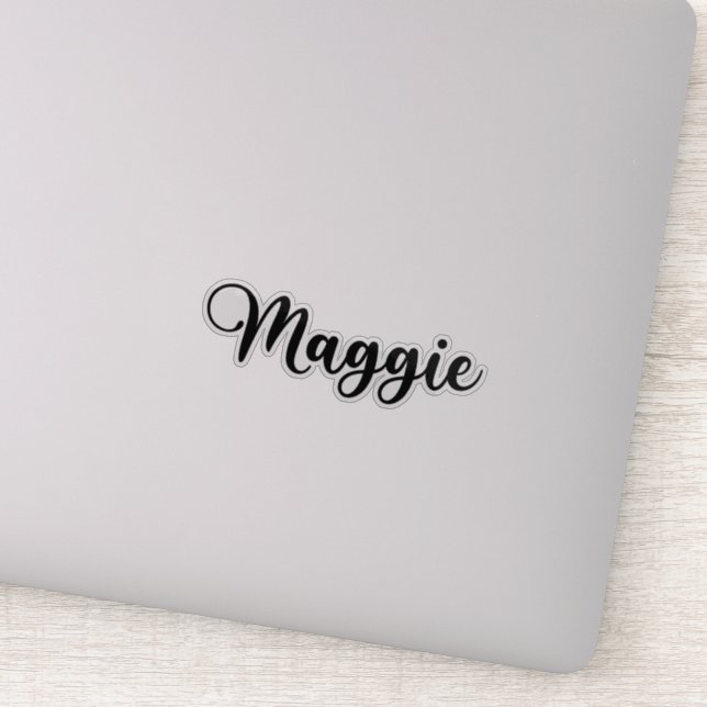 Maggie Name - Handgeschriebene Kalligrafie Aufkleber (Detail)